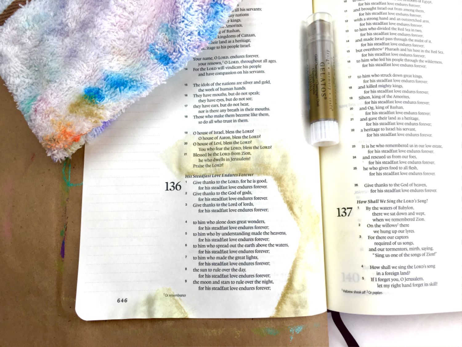 Give Thanks Free Bible Journaling Printable Psalm 136:1