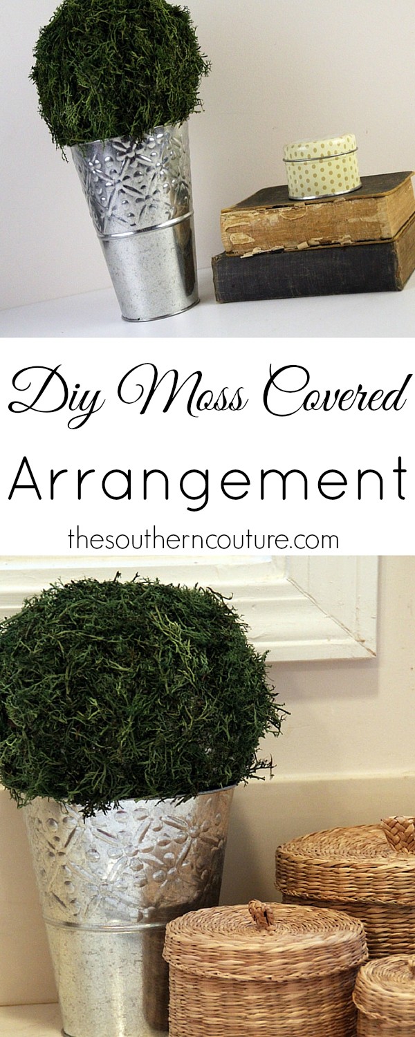 Bring some nature indoors with this EASY to make and budget friendly Moss Covered Arrangement. Come find out what supplies you will need to get started now.