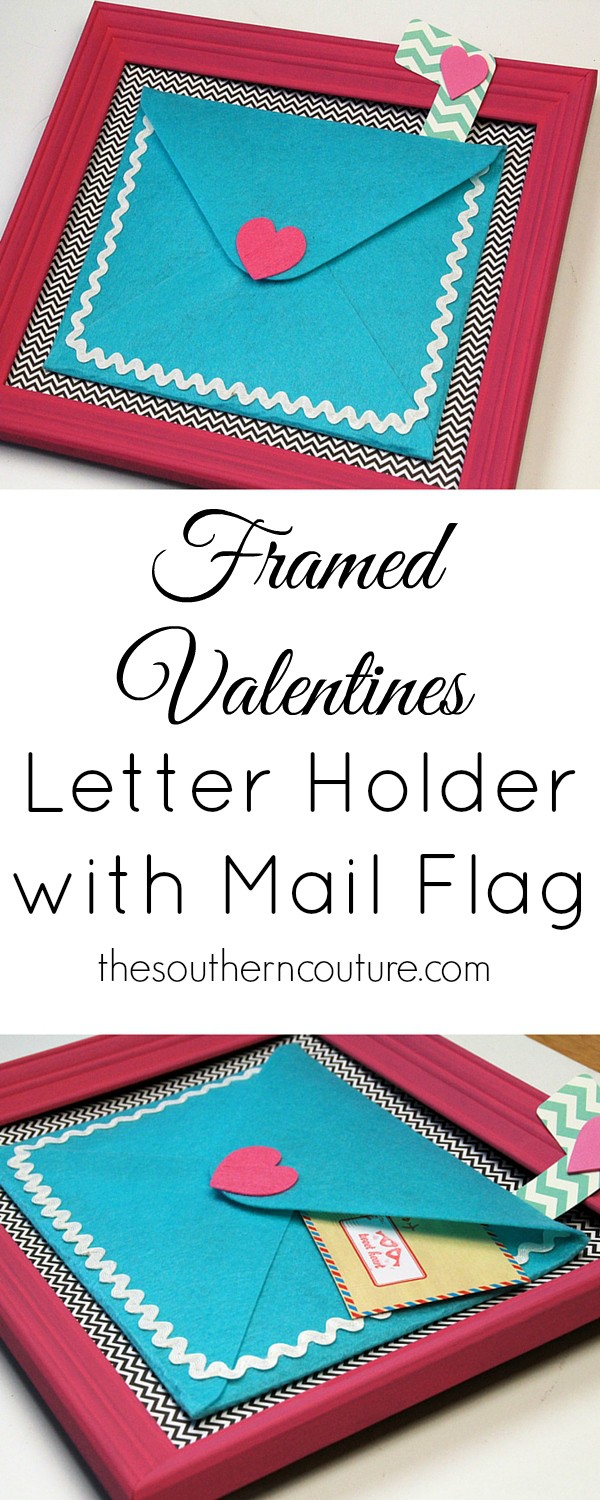 Leave a special note for someone special with this framed Valentines letter holder. It even comes with a mail flag so they know when to open. Get all the DIY details at thesoutherncouture.com.