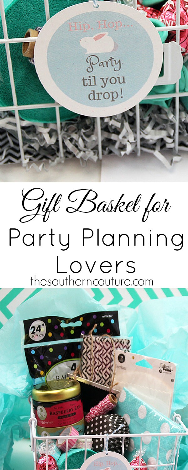 Get your free printable for this gift basket that everyone party planning lover would die for. It is full of all the party essentials.
