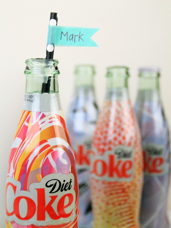 Personalized Place Settings Using Washi Tape and Paper Straws