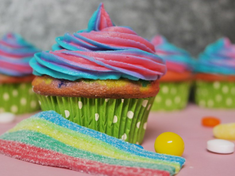 Colorful Rainbow Cupcake Recipe