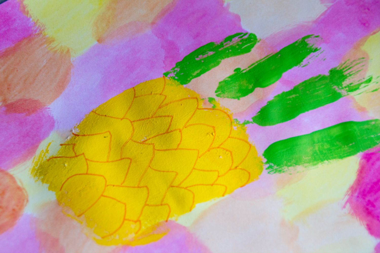 Summer Pineapple Hand Painting 