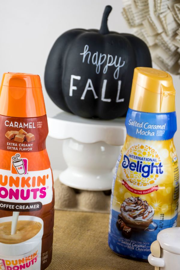 Fall Themed Coffee and Creamer Station