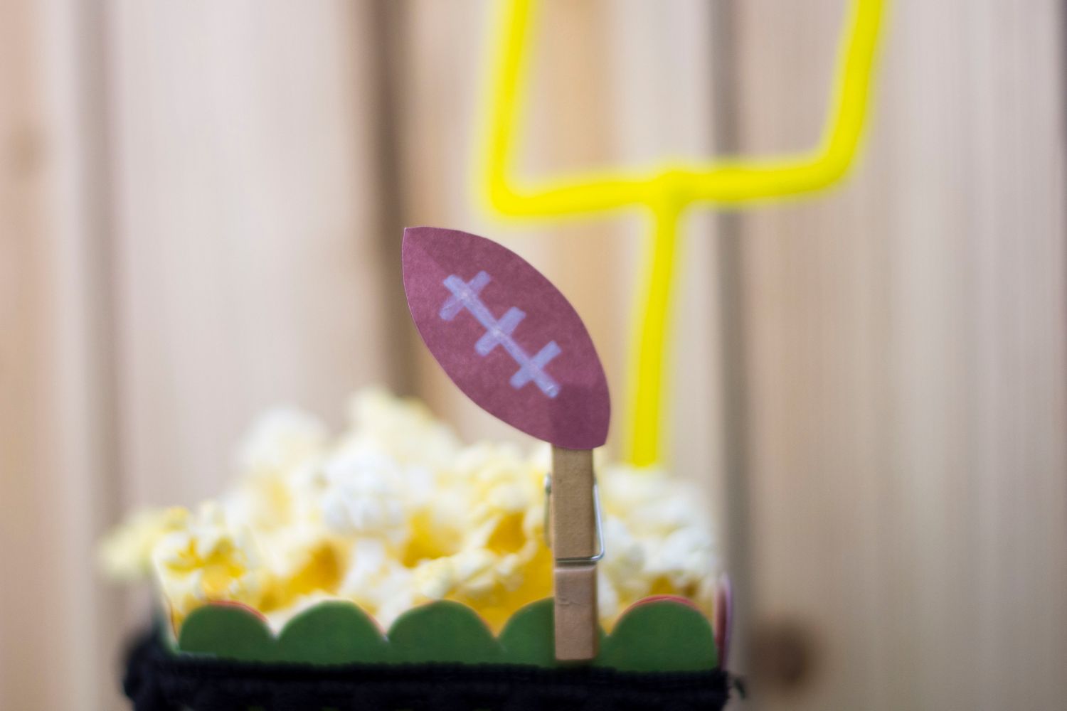 Football Themed Popcorn Box Craft