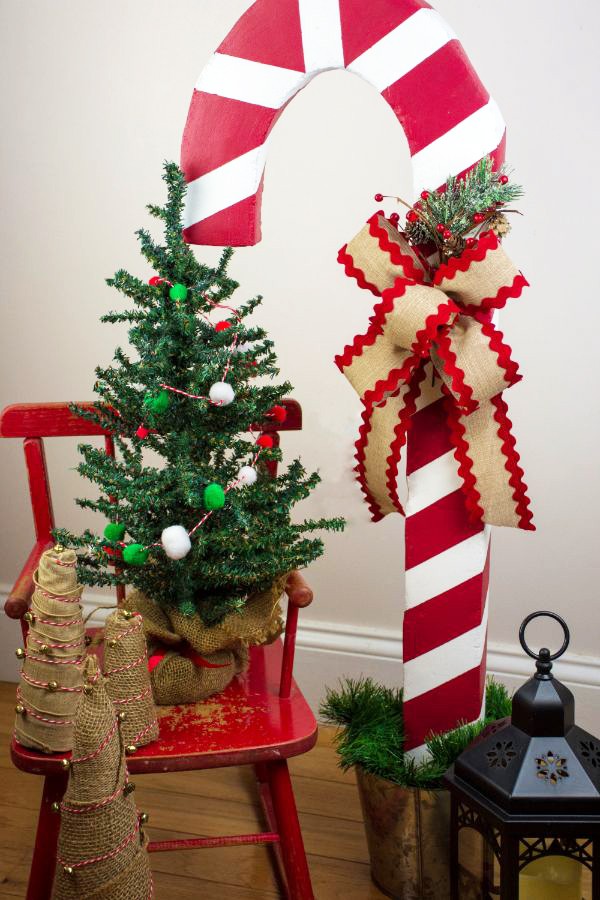 Giant Candy Cane Decoration Using Styrofoam 