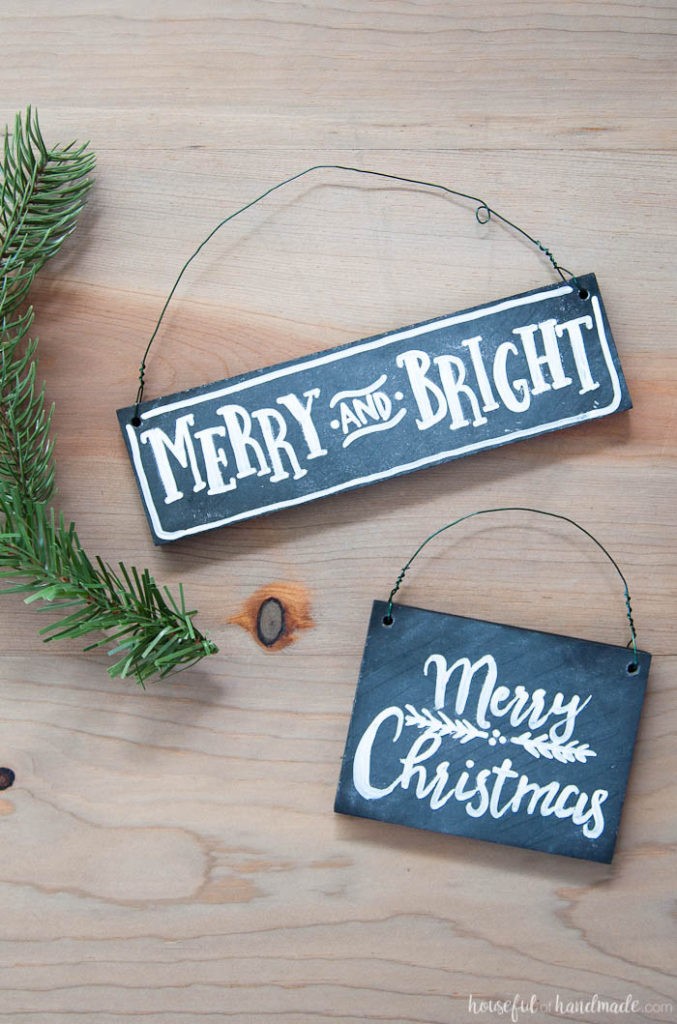 DIY Chalkboard Christmas Ornaments 