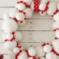 Red and White Snowball Wreath