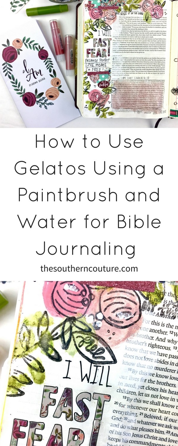 Learn how to use gelatos using a paintbrush and water for Bible journaling with this step-by step tutorial and video process to walk you through everything.