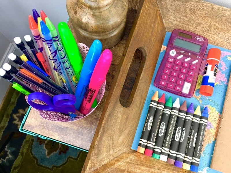 Create a Portable Homework Station using a Serving Tray