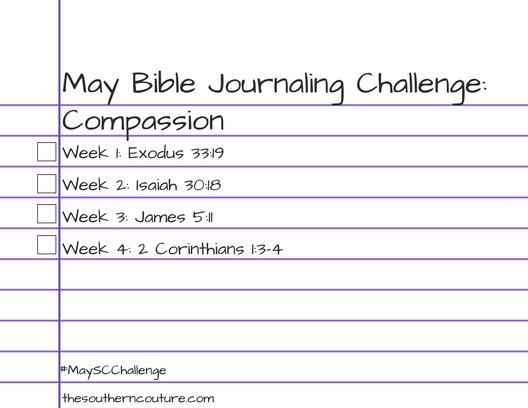2018 May Bible Journaling Challenge with FREE PRINTABLE CARD