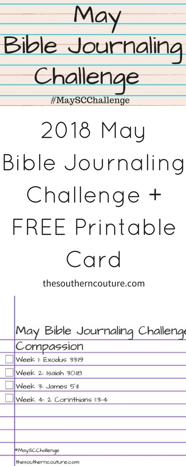 We all could take a lesson and more attention on compassion. Join me for the 2018 May Bible journaling challenge with FREE printable card to do just that. Print your FREE card now. 