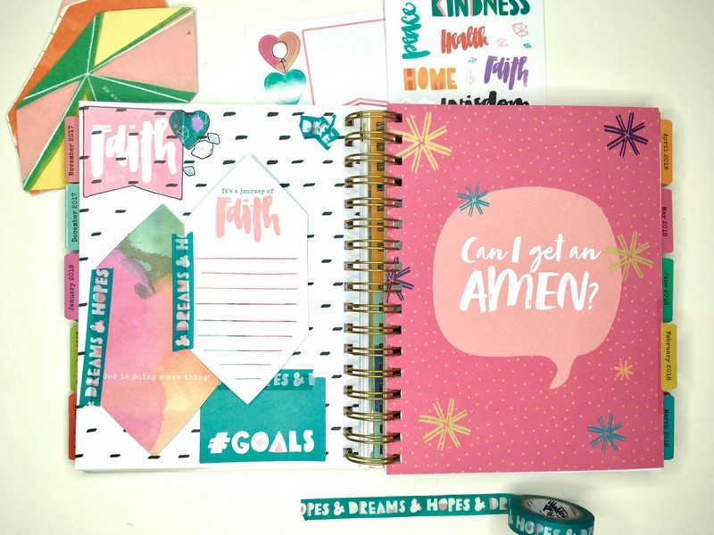 Using a Planner and Illustrated Faith Devotional Kit to Track Goals