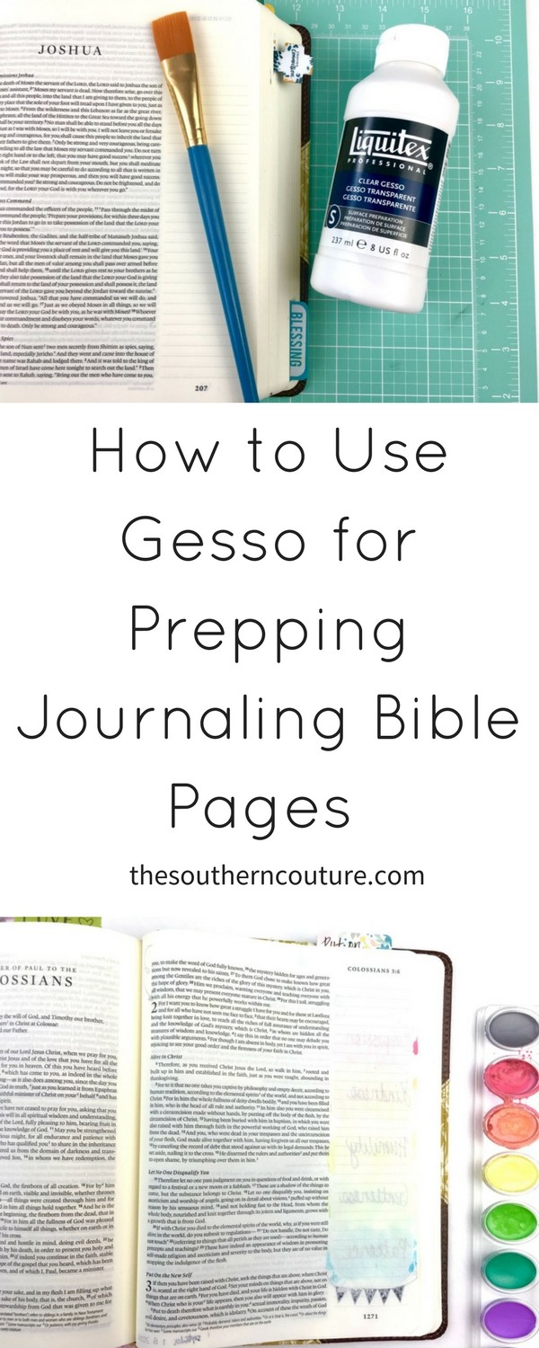 Many people are afraid to use certain art mediums or supplies in their journaling Bible because of the messy consistency. That is no longer a worry when you learn how to use gesso for prepping journaling Bible pages.