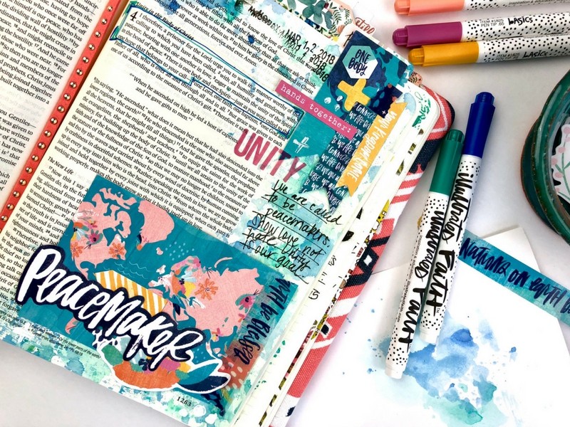 Watercolor Technique using Plastic Wrapper for Bible Journaling