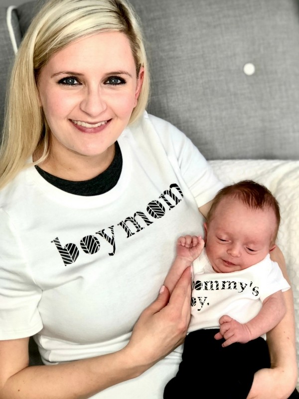 Make Coordinating Mommy and Son Shirts using Cricut and New Patterned Iron On 