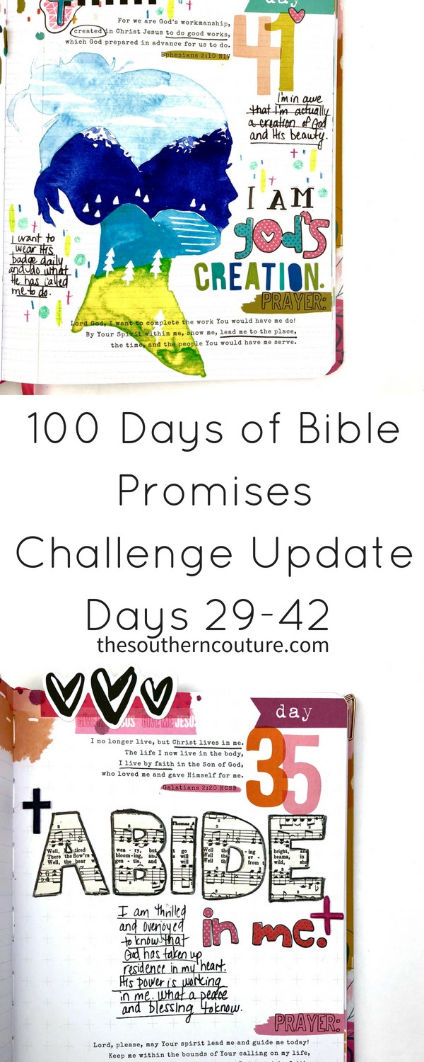 Today check out my 100 Days of Bible Promises Challenge Update Days 29-42 where I'm sharing a recap of my entries for the next two weeks with a video flip-through in my devotional jour