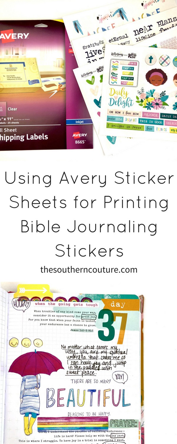 Today is My Favorite Things Craft Edition featuring Avery full sheet shipping labels that are perfect for making stickers for all your crafting needs including Bible journaling, art journaling, and planner layouts. 