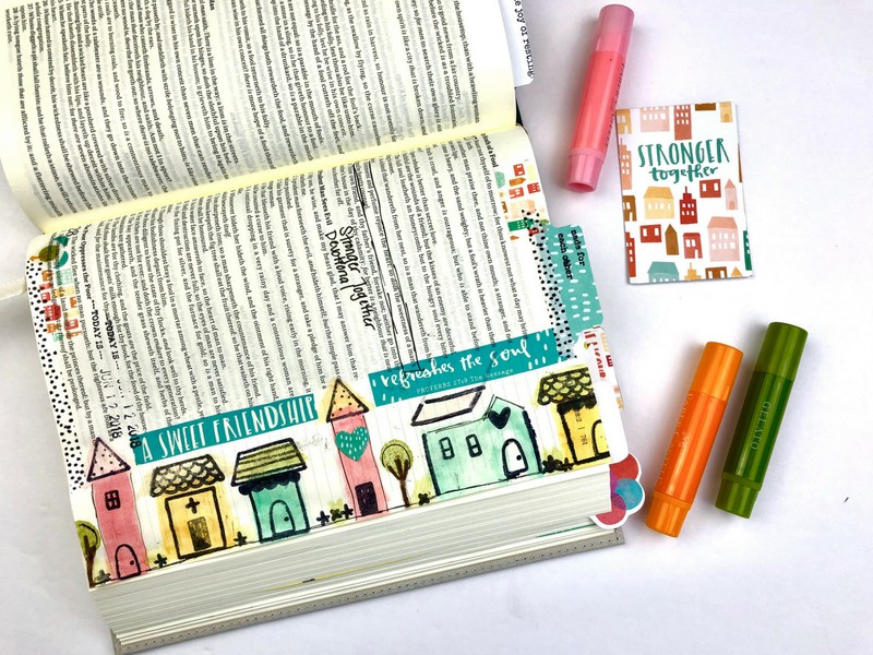 Stamping Tutorial with Gelatos and Stronger Together Devotional Kit