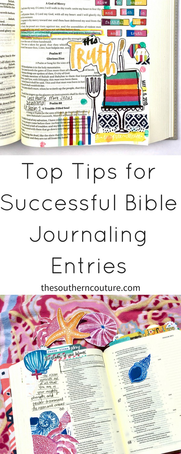 I'm sharing my top 3 tips for successful Bible journaling entries that will hopefully take the focus off of stressing for perfection and putting that focus on your relationship with Jesus and the time spent in His Word. 
