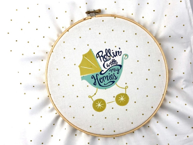 Nursery Embroidery Hoop Decor Made in 10 Minutes with the Cricut EasyPress 2