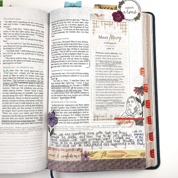 Round-up of Bible Journaling Entries from DaySpring's Imperfect Hospitality Devotional