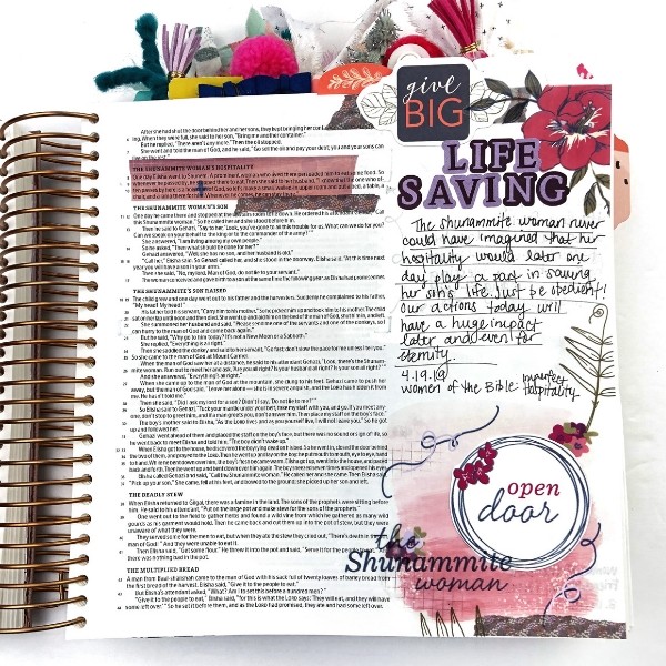 Round-up of Bible Journaling Entries from DaySpring's Imperfect Hospitality Devotional
