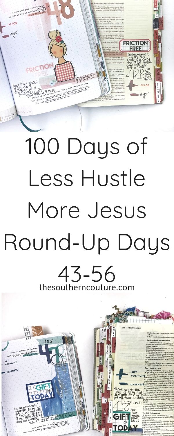 Are you ready for 100 Days of Less Hustle More Jesus round-up days 43-56? Your entries don't have to be complex or time consuming each day either. Check out in this video how I keep it simple. 