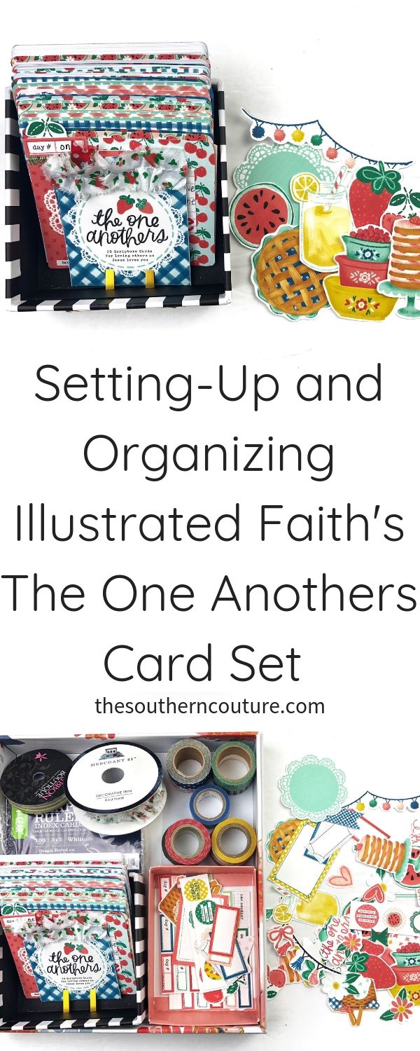 Today I'm setting-up and organizing Illustrated Faith's The One Anothers Card Set written and designed by BraveLittleTaylor. I'm sharing different ideas for working through the card set as well as showing supplies I pulled and how I'm organizing them. 