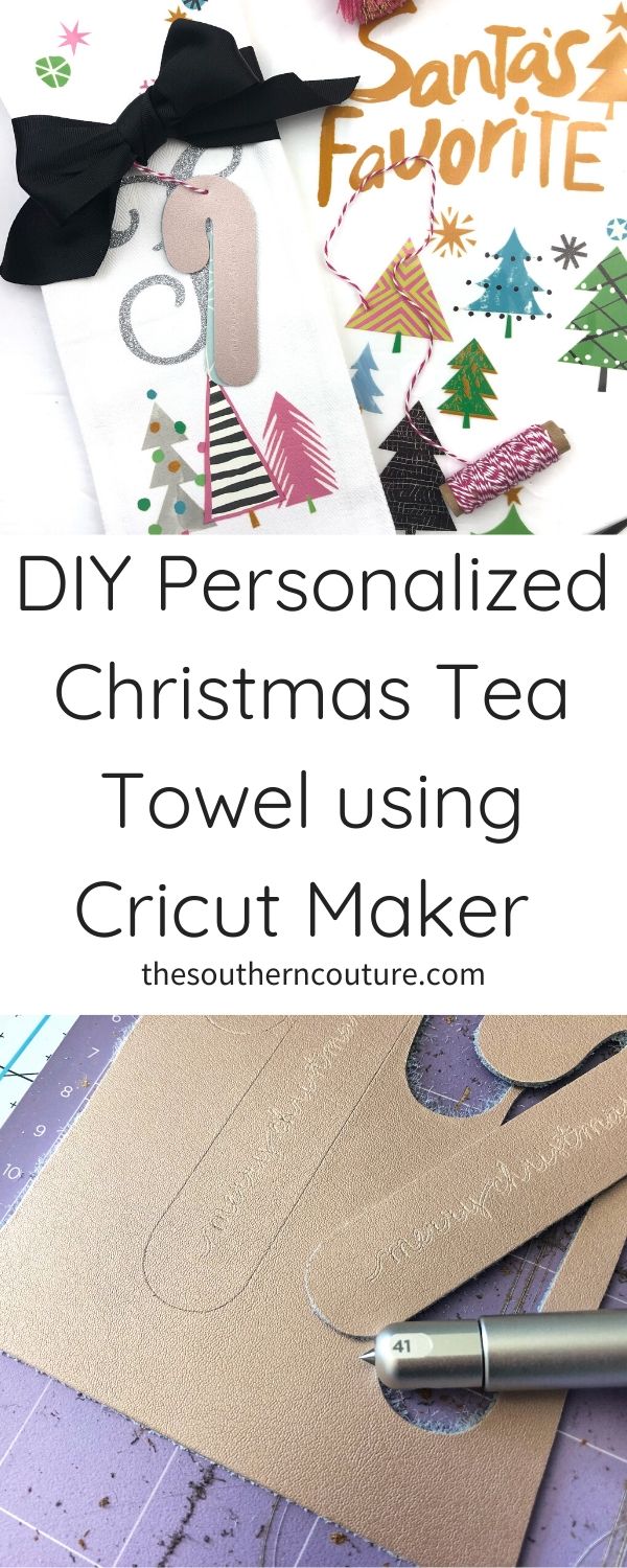 Watch this tutorial for your own DIY personalized Christmas tea towel using Cricut Maker that is perfect for a little handmade Christmas gift. 