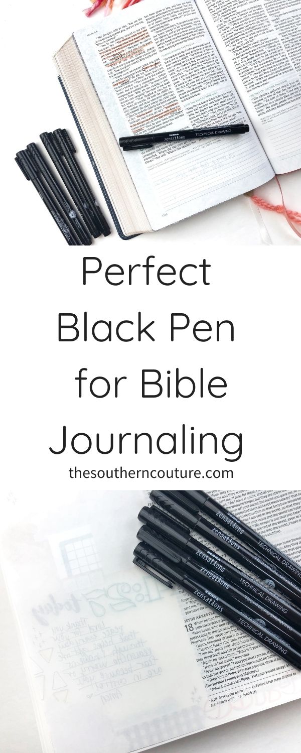 I have found the perfect black pen for Bible journaling and notetaking on even thin, traditional Bible pages. You will want to grab them right away too! 