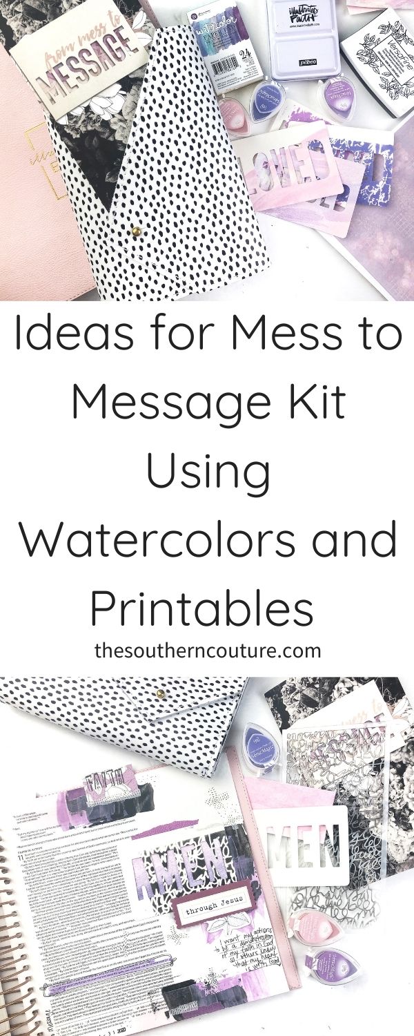 Check out these ideas for Mess to Message kit using watercolors and printables to make your journaling even simpler. 