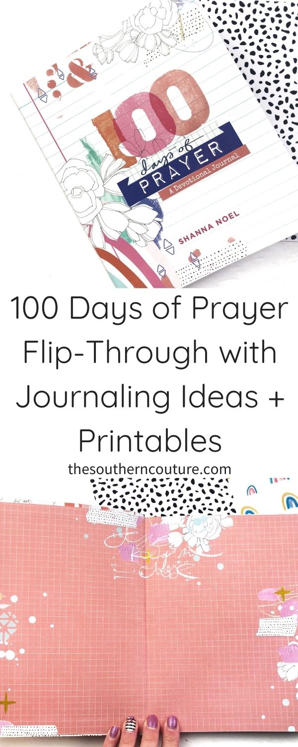 Check out this 100 Days of Prayer Flip-Through with journaling ideas to help you work through this devotional journal. 