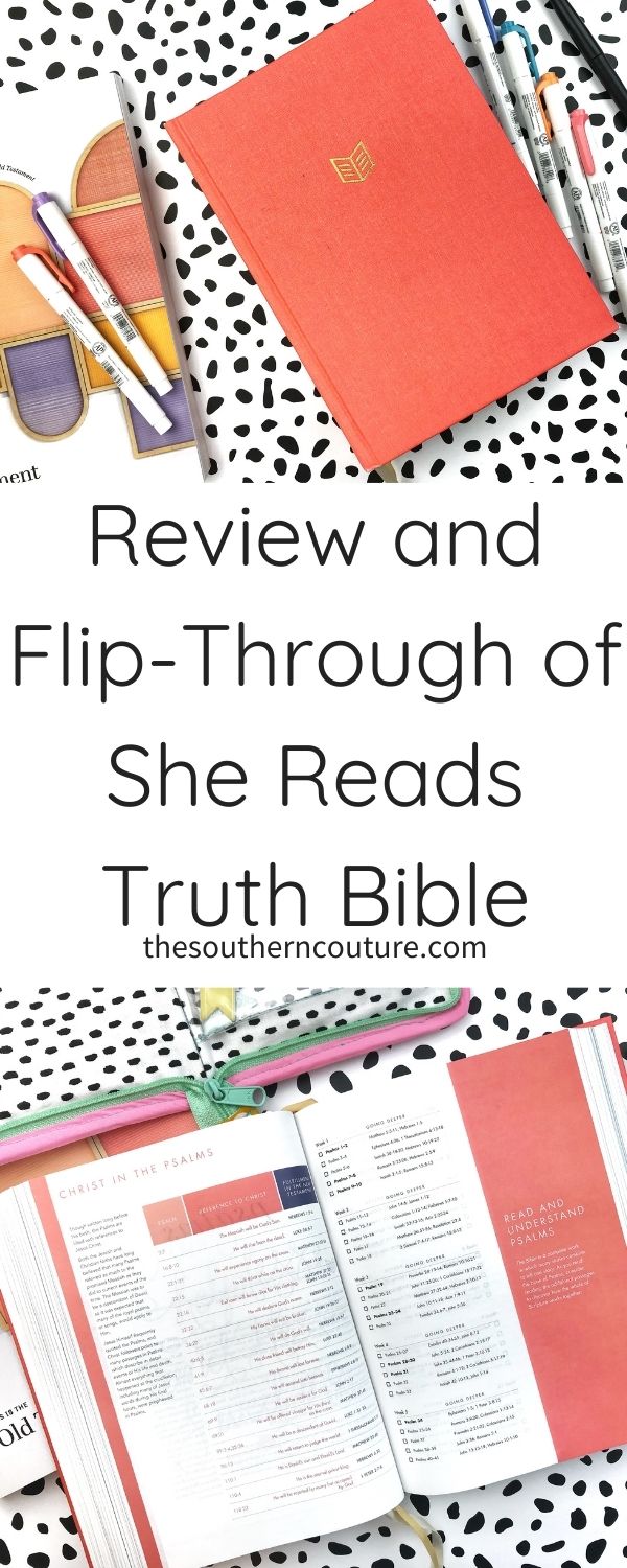 Check out this review and flip-through of She Reads Truth Bible to see all its features and layout with a key verse for each book of the Bible. 