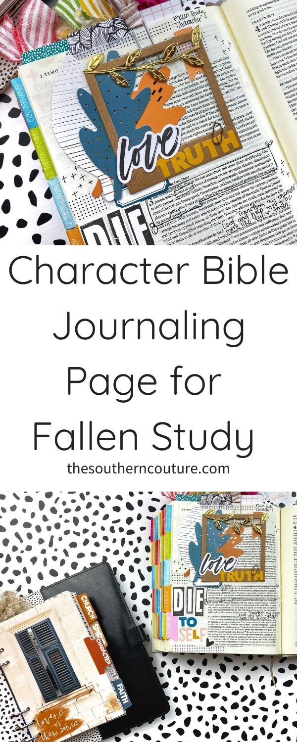 Check out today's Character Bible journaling page for Fallen study as I share an easy entry using your stash and also my study takeaways.