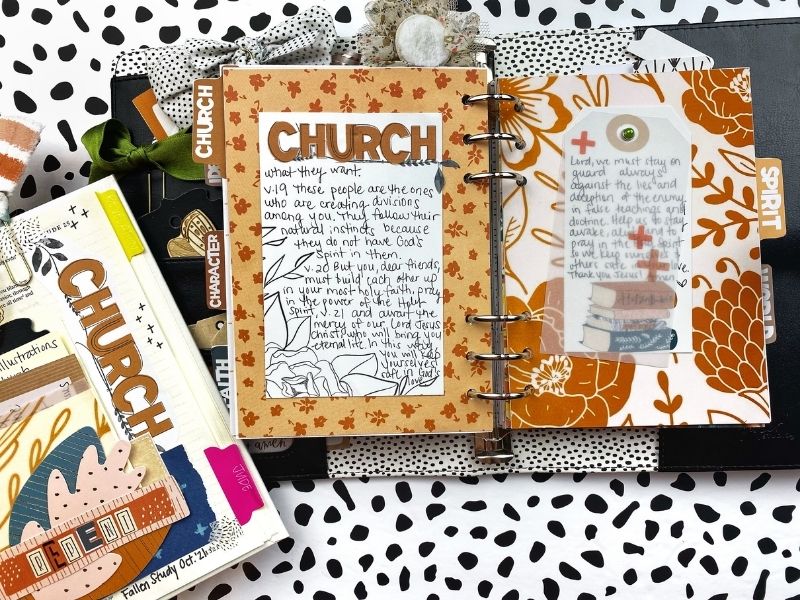 Fallen Church Bible Journaling with Layering Paper Pieces