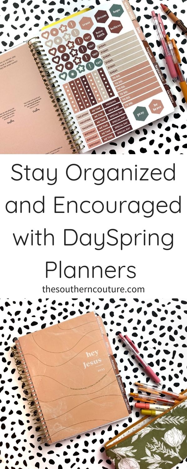 Stay organized and encouraged with DaySpring planners in lots of designs and even planner accessories as well. 