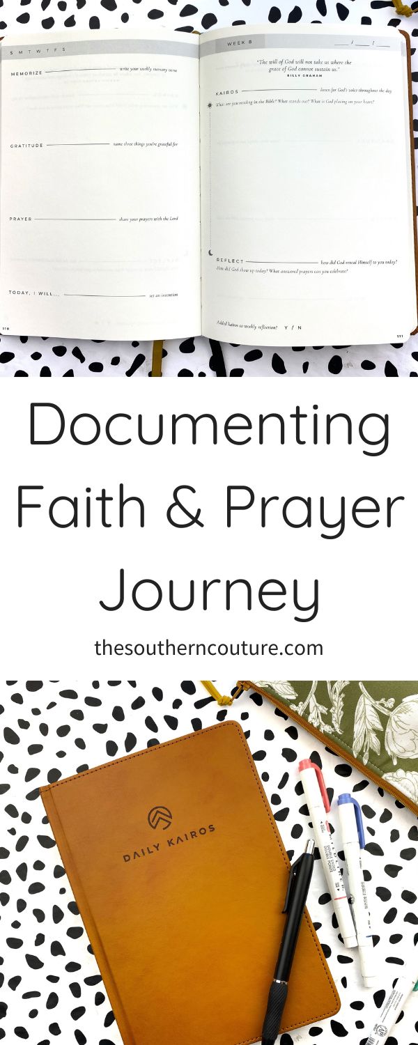 Documenting faith and prayer journey with Daily Kairos Journal has been a special way to document my prayers, what I am studying in my Bible, and more. 